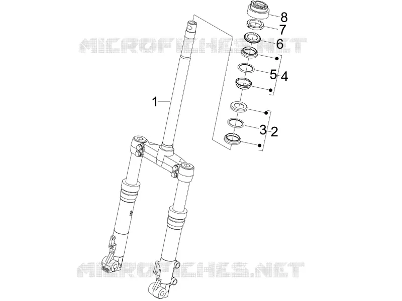 Fork/steering tube - Steering bearing unit