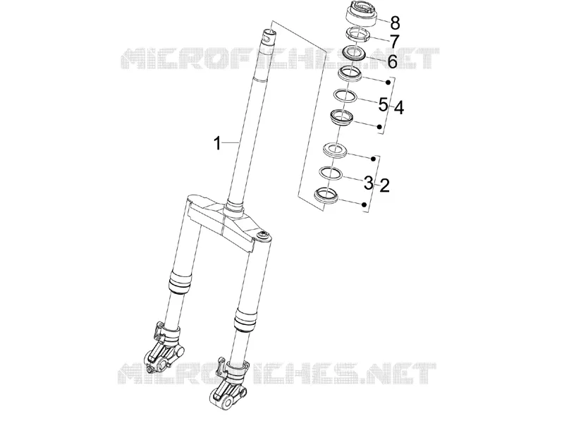 Fork/steering tube - Steering bearing unit