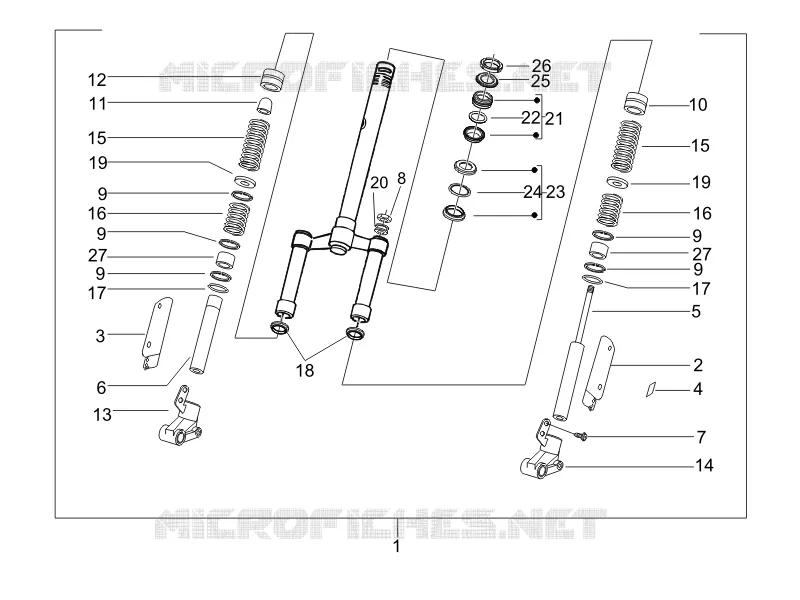 Fork/steering tube - Steering bearing unit