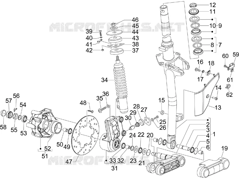 Fork/steering tube - Steering bearing unit