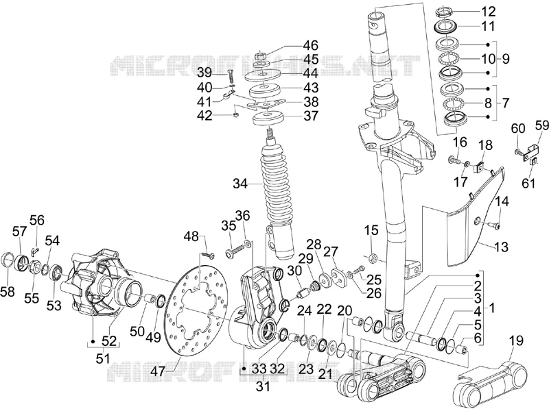 Fork/steering tube - Steering bearing unit