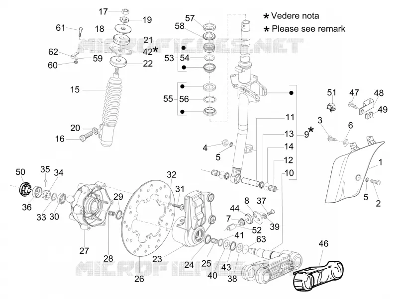 Fork/steering tube - Steering bearing unit