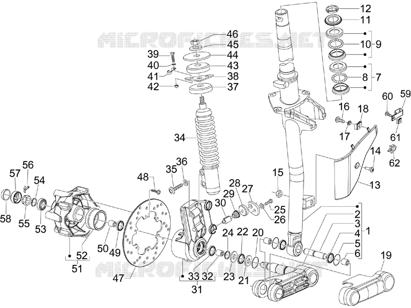Fork/steering tube - Steering bearing unit