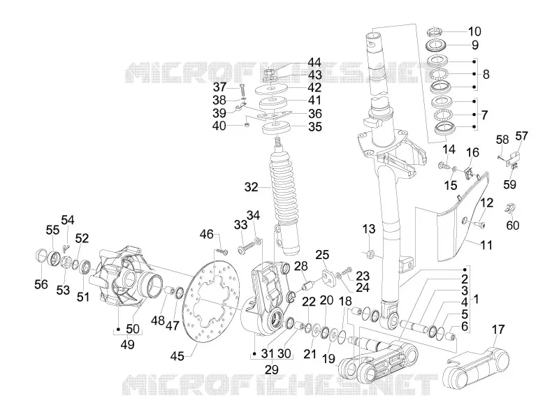 Fork/steering tube - Steering bearing unit