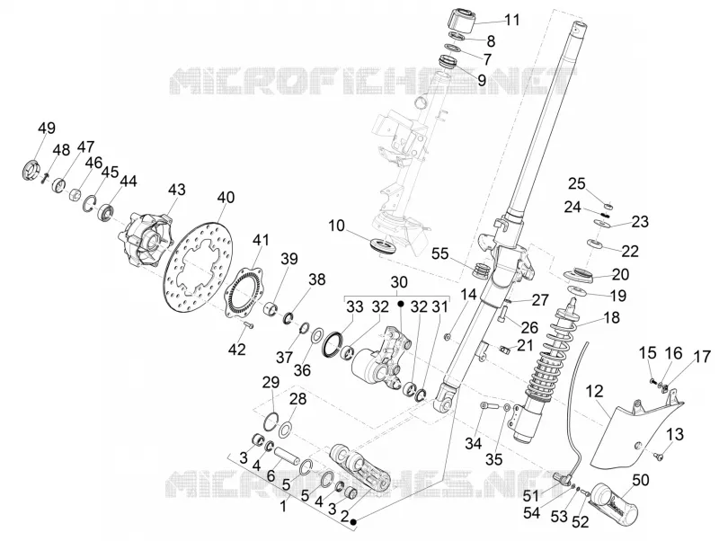 Fork/steering tube - Steering bearing unit