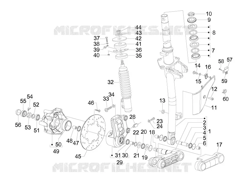 Fork/steering tube - Steering bearing unit