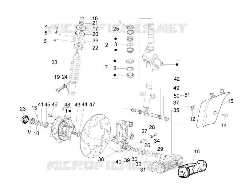 Fork/steering tube - Steering bearing unit