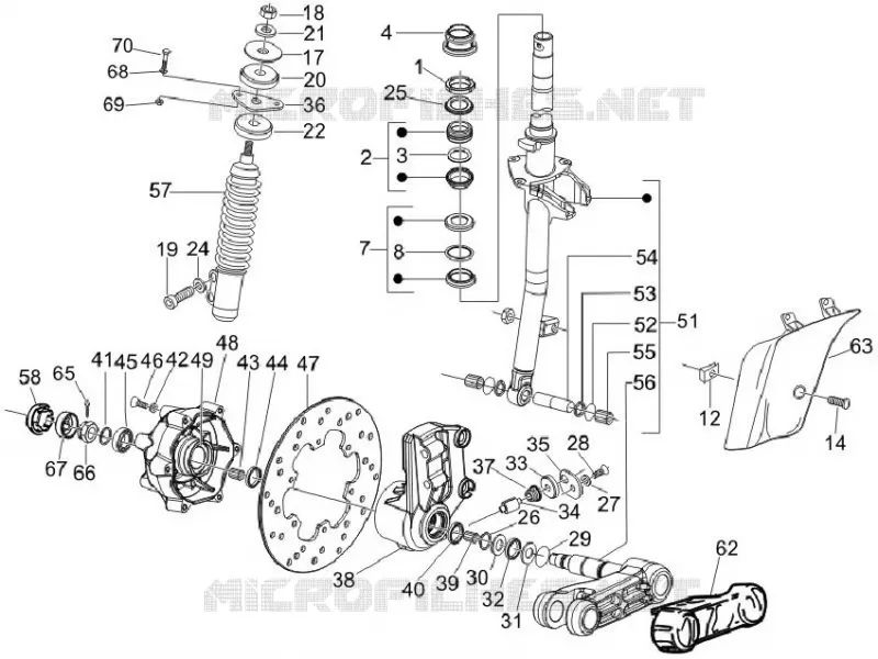Fork/steering tube - Steering bearing unit