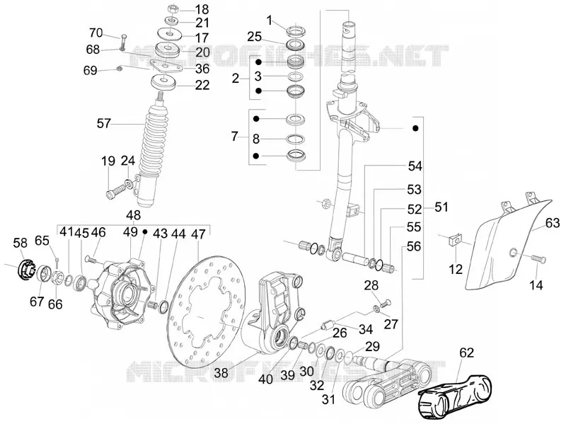 Fork/steering tube - Steering bearing unit