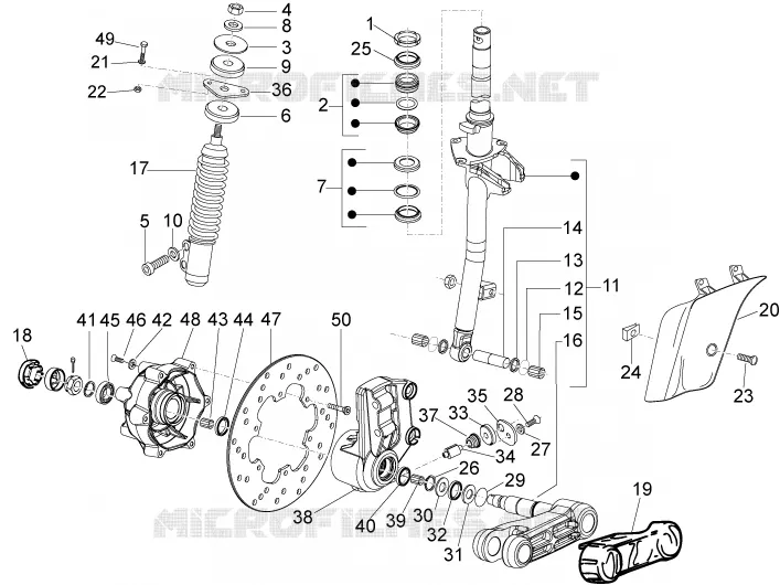 Fork/steering tube - Steering bearing unit