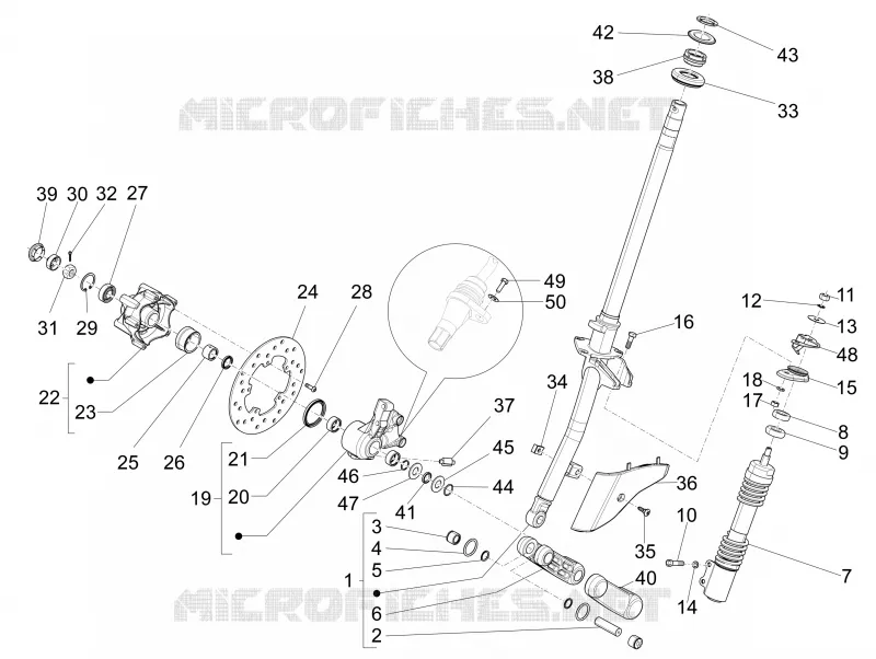 Fork/steering tube - Steering bearing unit