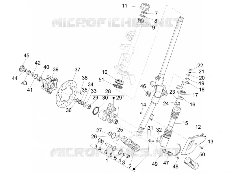 Fork/steering tube - Steering bearing unit