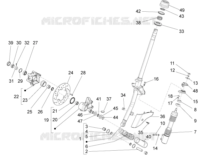 Fork/steering tube - Steering bearing unit