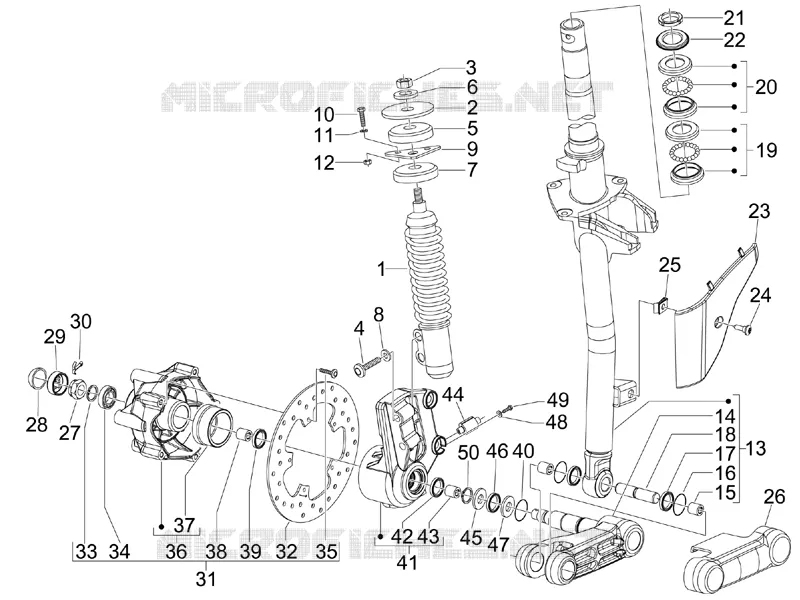 Fork/steering tube - Steering bearing unit