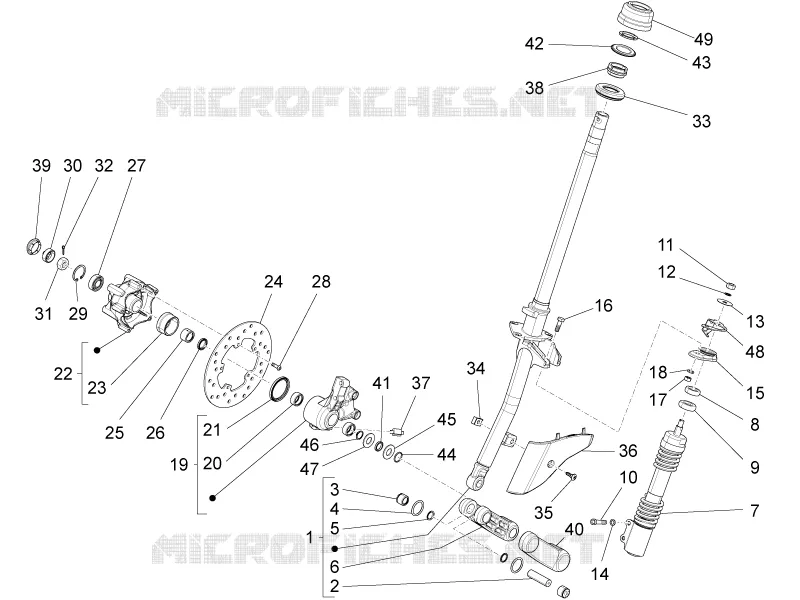 Fork/steering tube - Steering bearing unit