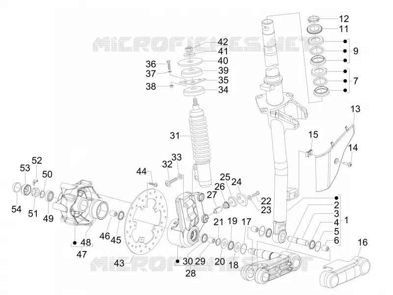 Fork/steering tube - Steering bearing unit