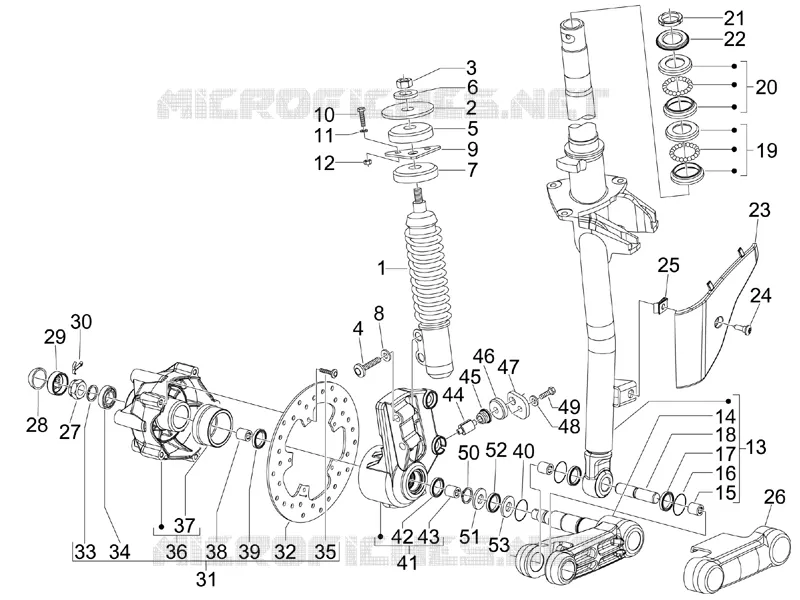 Fork/steering tube - Steering bearing unit