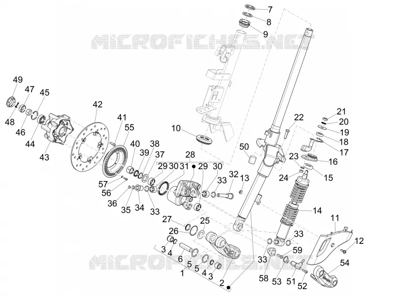 Fork/steering tube - Steering bearing unit