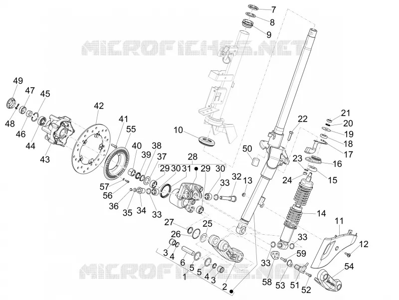 Fork/steering tube - Steering bearing unit