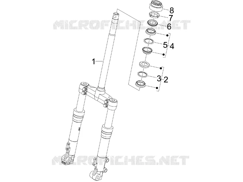 Fork/steering tube - Steering bearing unit