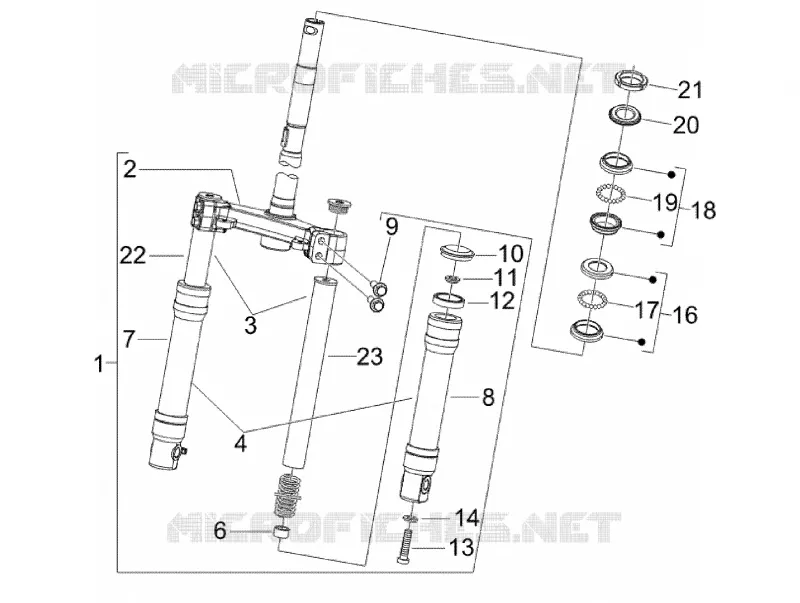 Fork/steering tube - Steering bearing unit