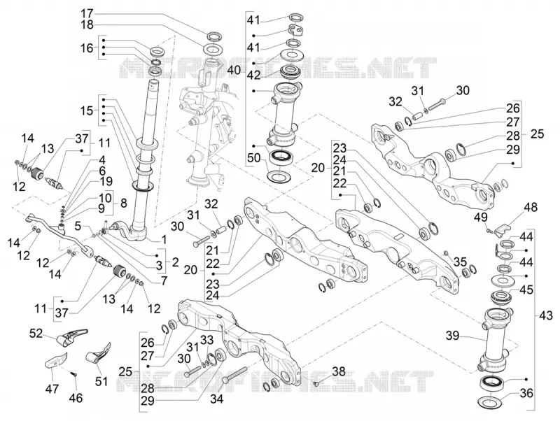 Fork/steering tube - Steering bearing unit