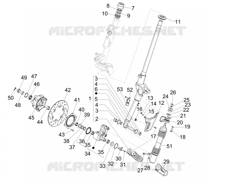 Fork/steering tube - Steering bearing unit