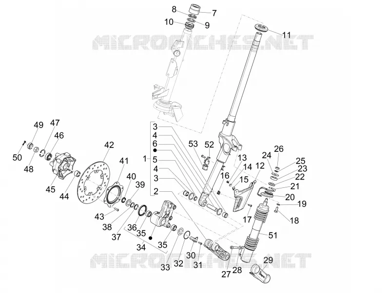 Fork/steering tube - Steering bearing unit