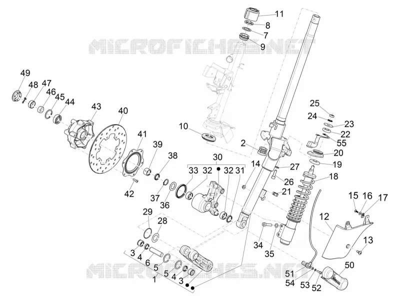 Fork/steering tube - Steering bearing unit