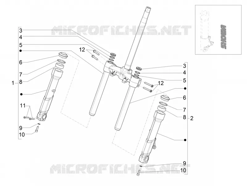 Fork's components (Showa)