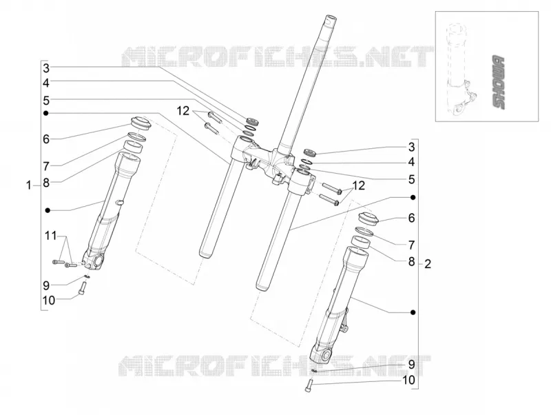 Fork's components (Showa)