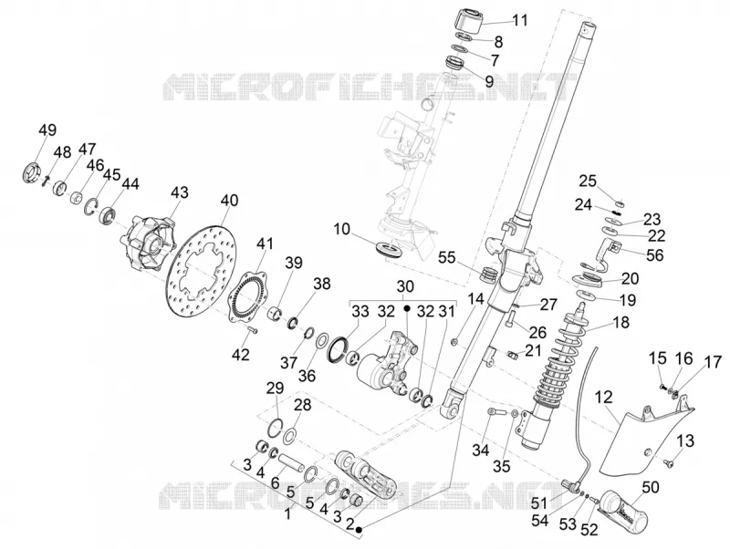 Fork/steering tube - Steering bearing unit
