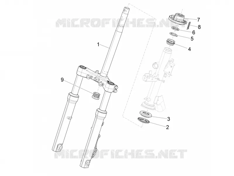 Fork/steering tube - Steering bearing unit