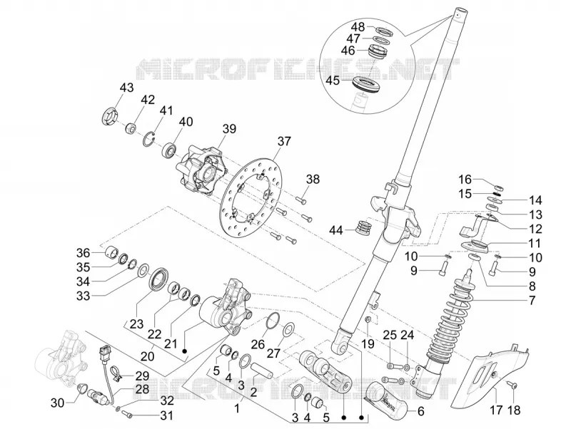 Fork/steering tube - Steering bearing unit