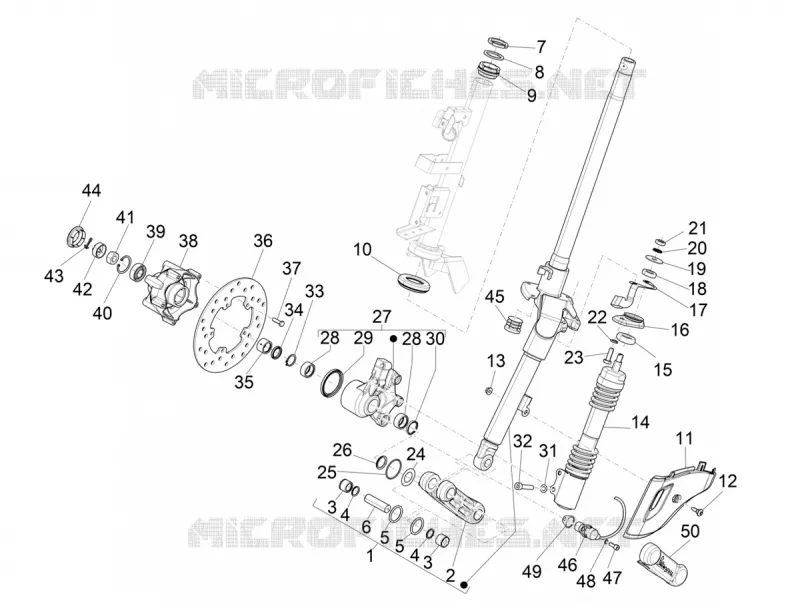 Fork/steering tube - Steering bearing unit