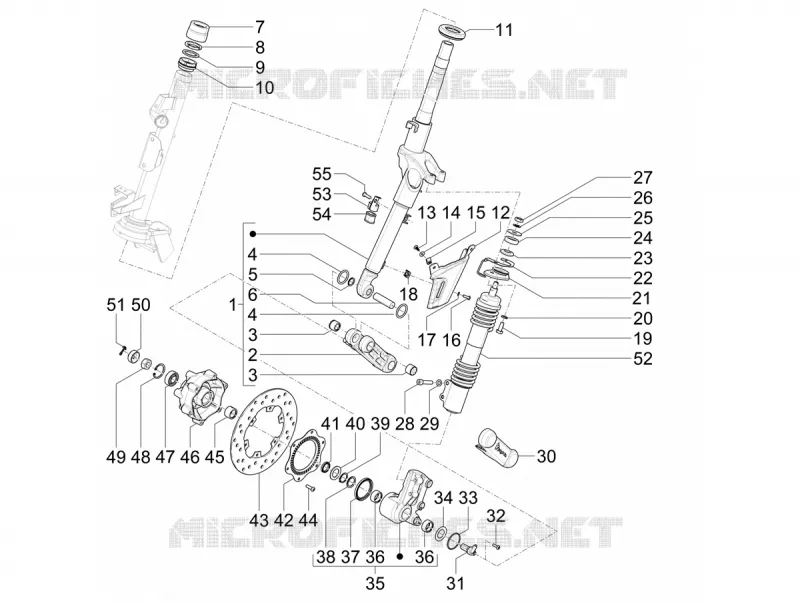 Fork/steering tube - Steering bearing unit