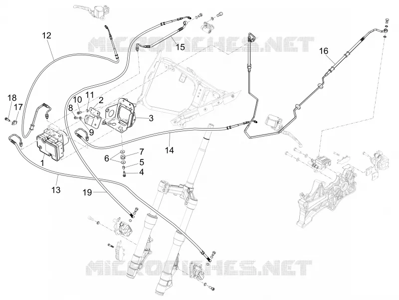 Brakes pipes - Calipers (ABS)