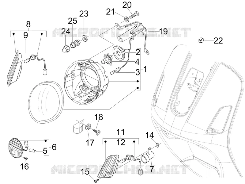 Front headlamps - Turn signal lamps